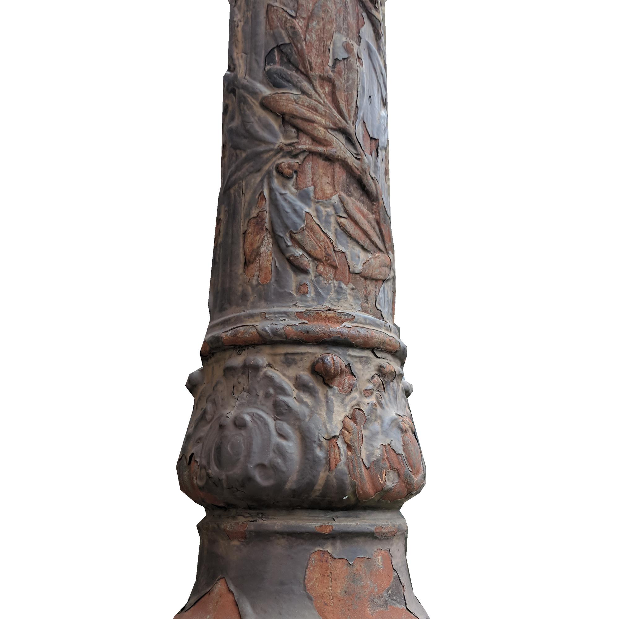 An Iron Lamp Post 17" W x 17" D x ~200" H — France, 20th Century