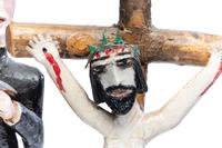 Seven Folk Art Carved and Painted Wood Figures