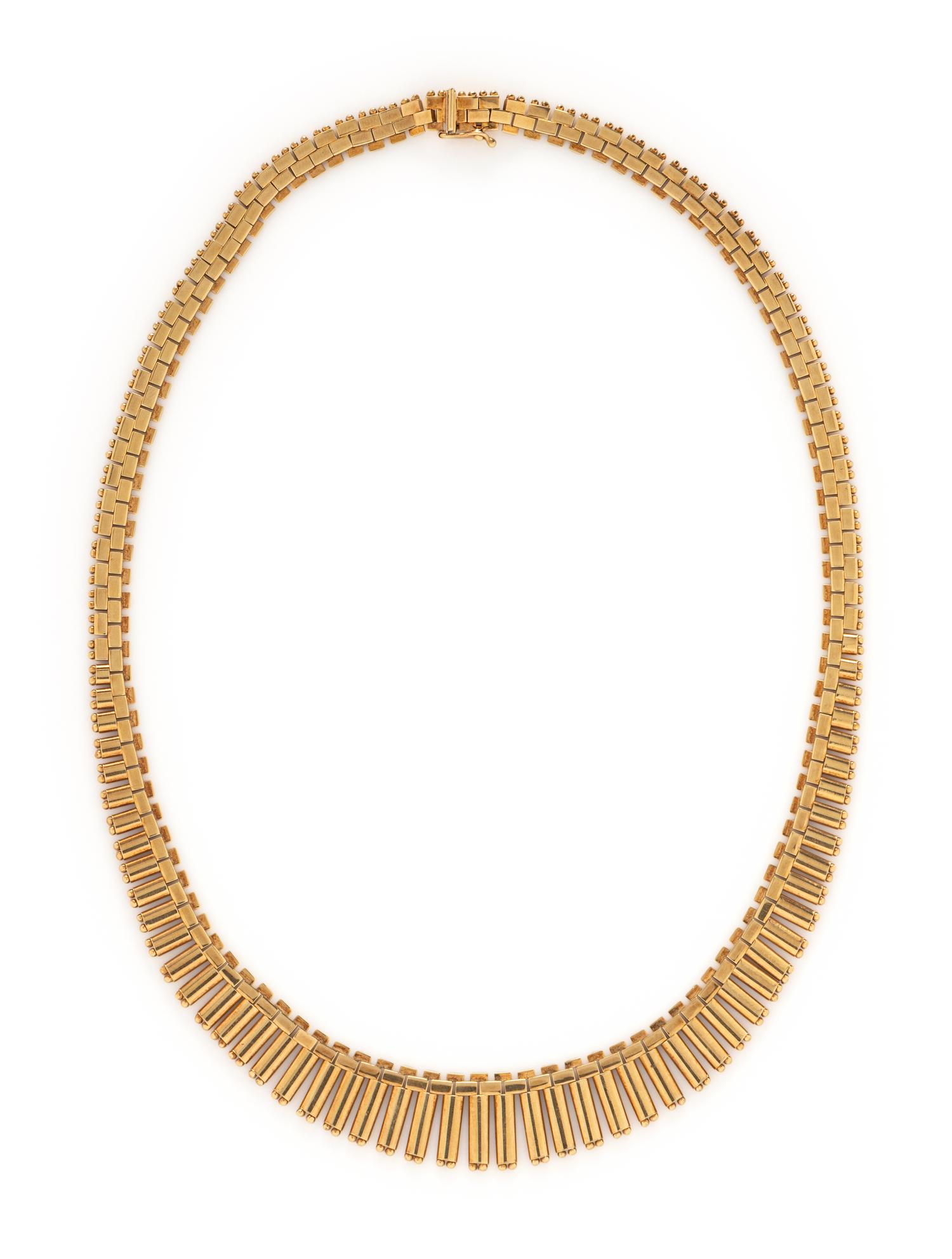 YELLOW GOLD FRINGE NECKLACE