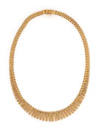 YELLOW GOLD FRINGE NECKLACE