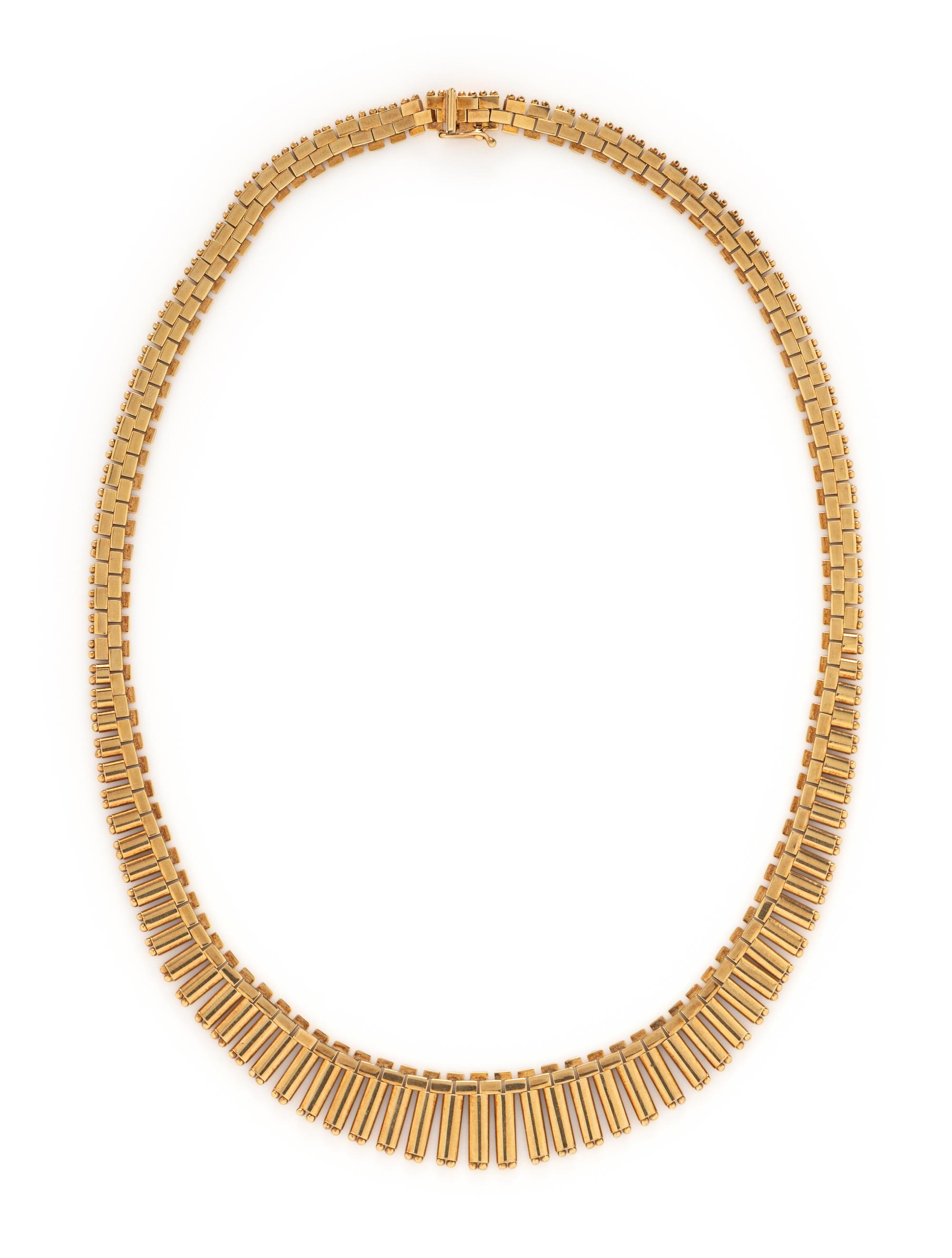 YELLOW GOLD FRINGE NECKLACE