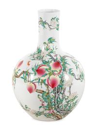 A Chinese Famille Rose Porcelain Globular Vase, Tianqiuping