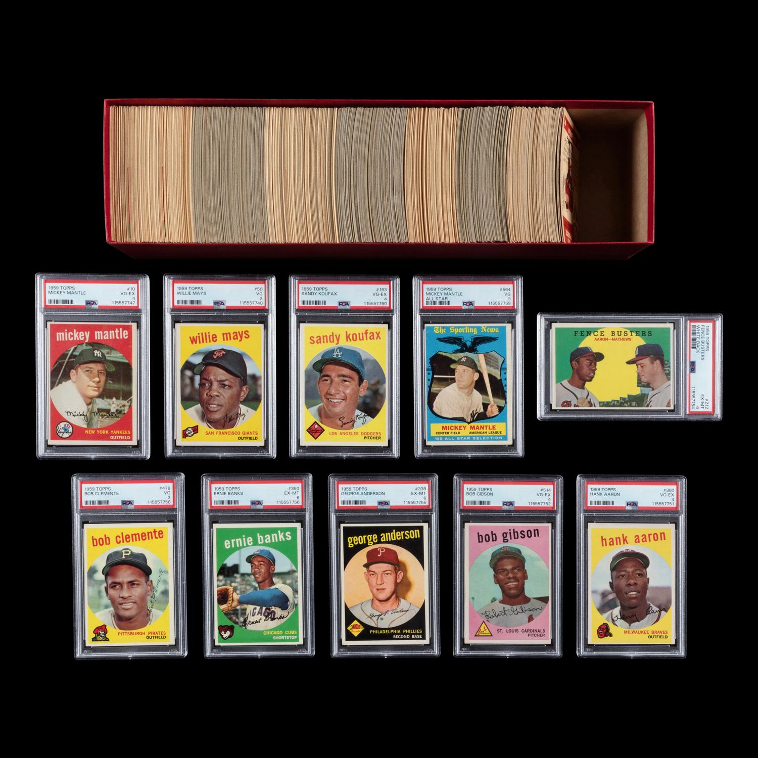 A Complete Set of 1959 Topps Baseball Cards (572/572) from The Collection of David Eisenhower