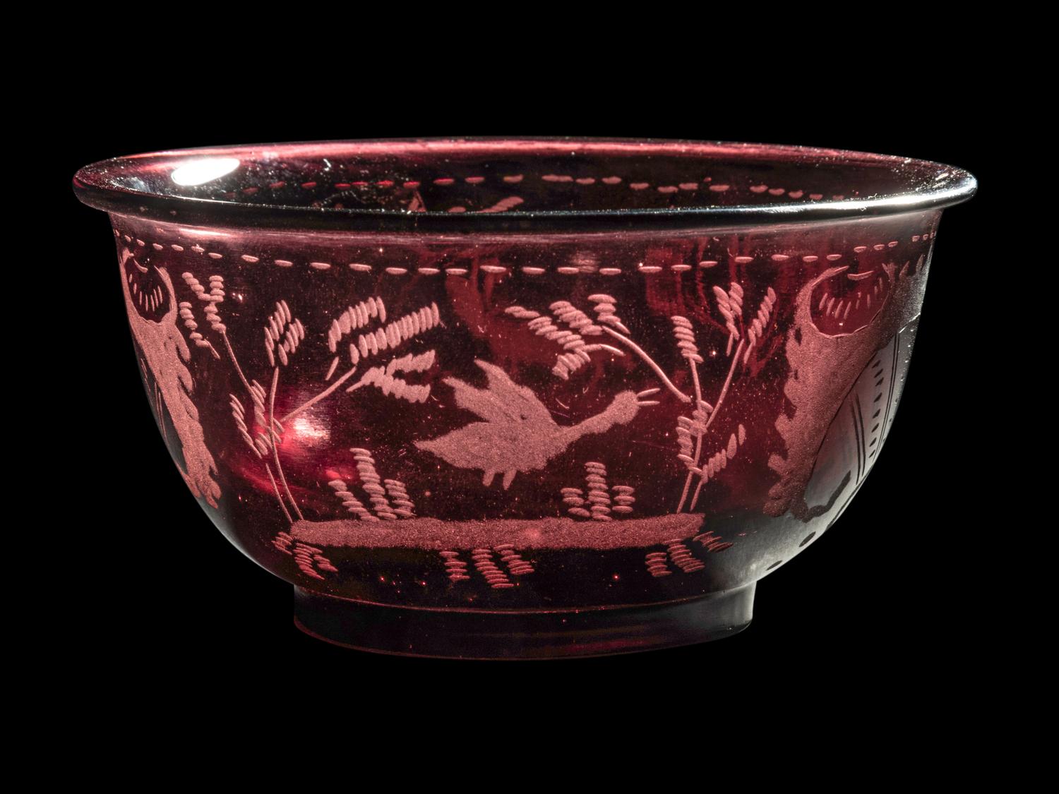 A Chinese Ruby-Red Peking Glass Bowl