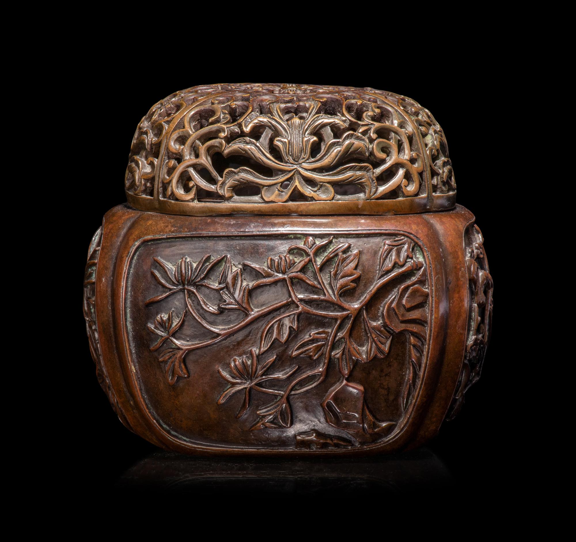 A Chinese Bronze Hand Warmer