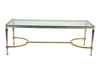 A Steel and Brass Low Table Attributed to Maison Jansen — 20TH CENTURY