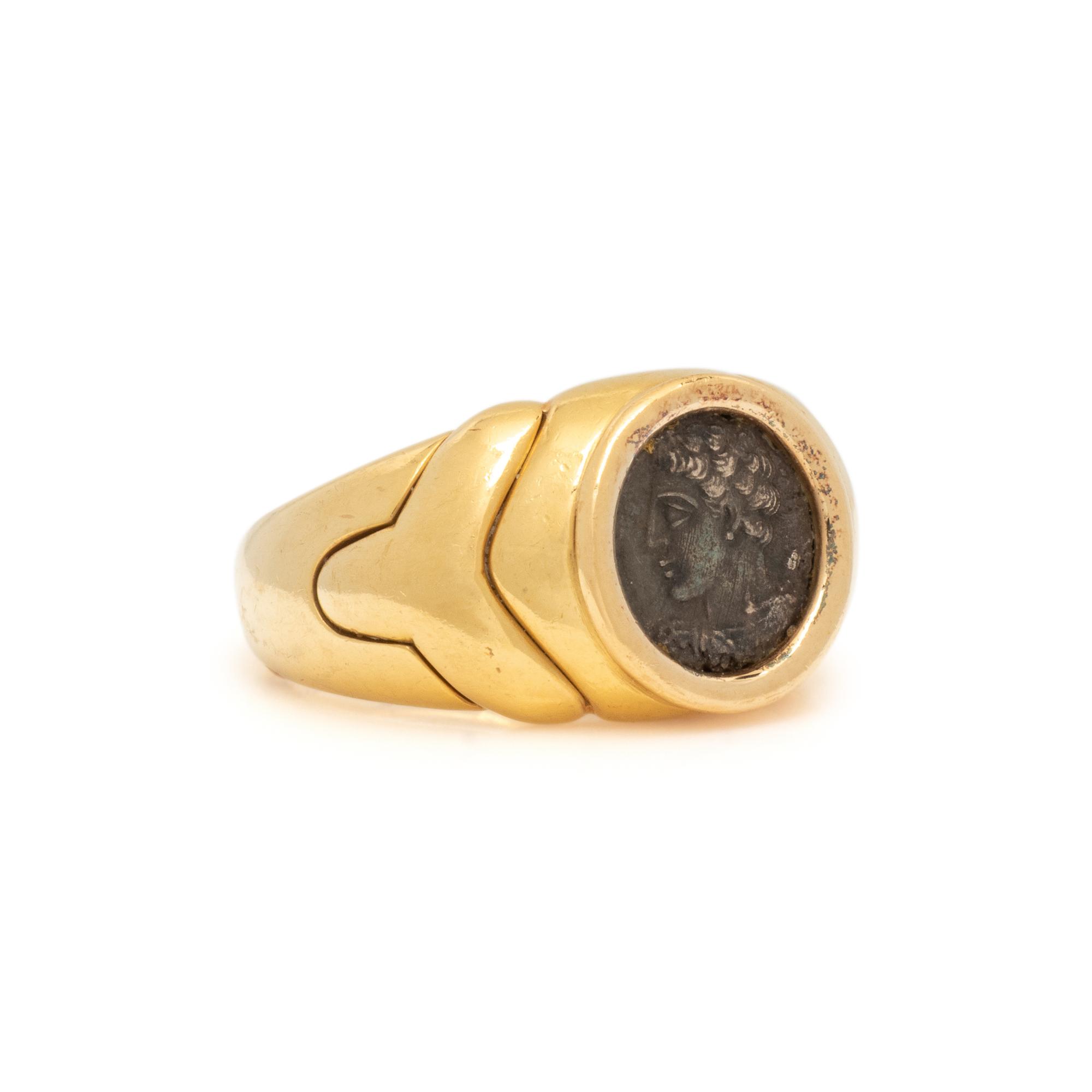 BULGARI, YELLOW GOLD AND COIN 'MONETE' RING