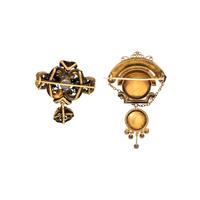 COLLECTION OF ANTIQUE GOLD-FILLED BROOCHES