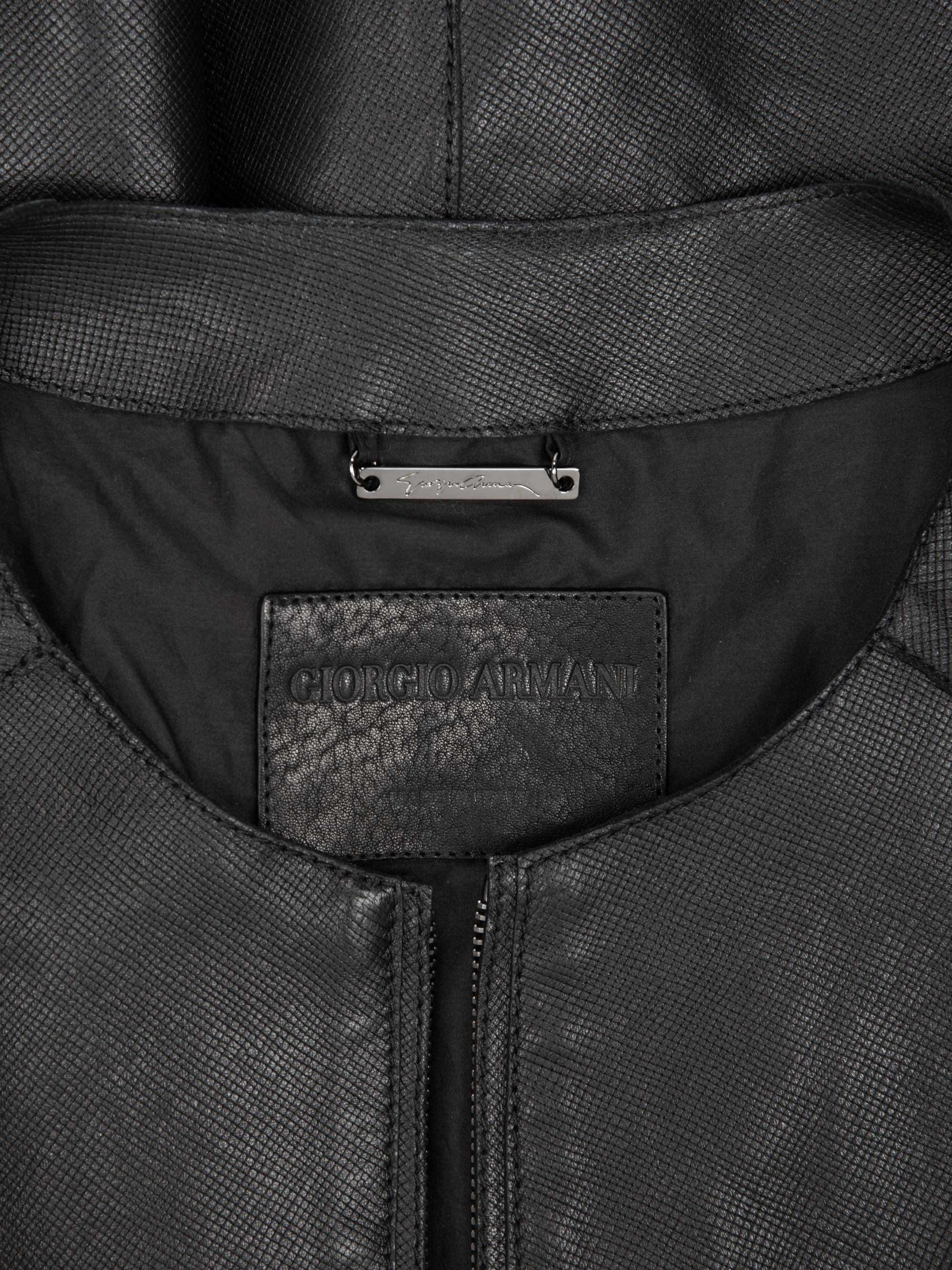 Giorgio Armani Leather Coat, 2000-10s