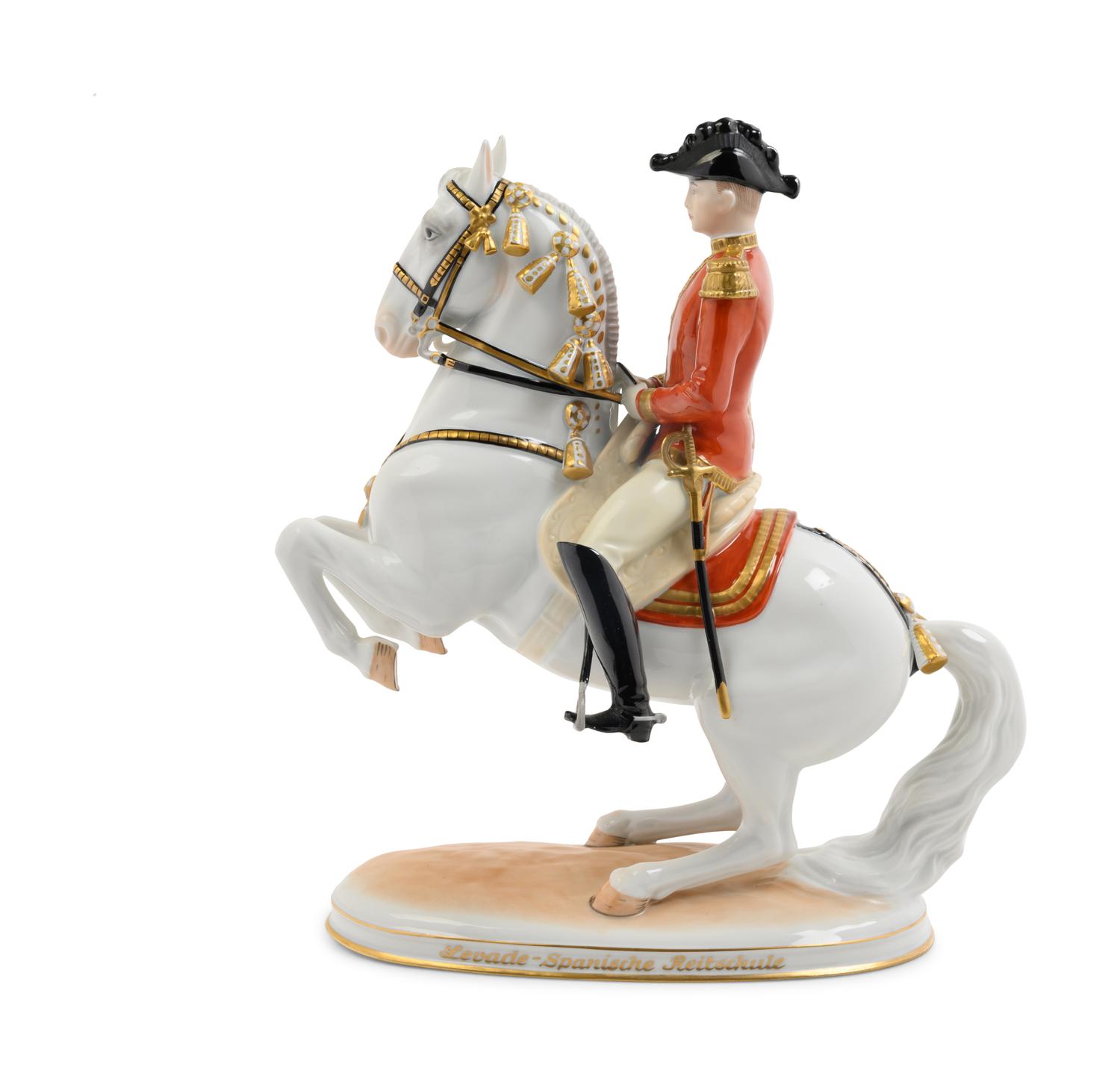 A Vienna Porcelain Figure of a Lipizzaner Horse and Rider