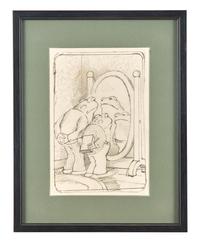 Study for 'We look brave' said Frog. 'Yes but are we?' asked Toad