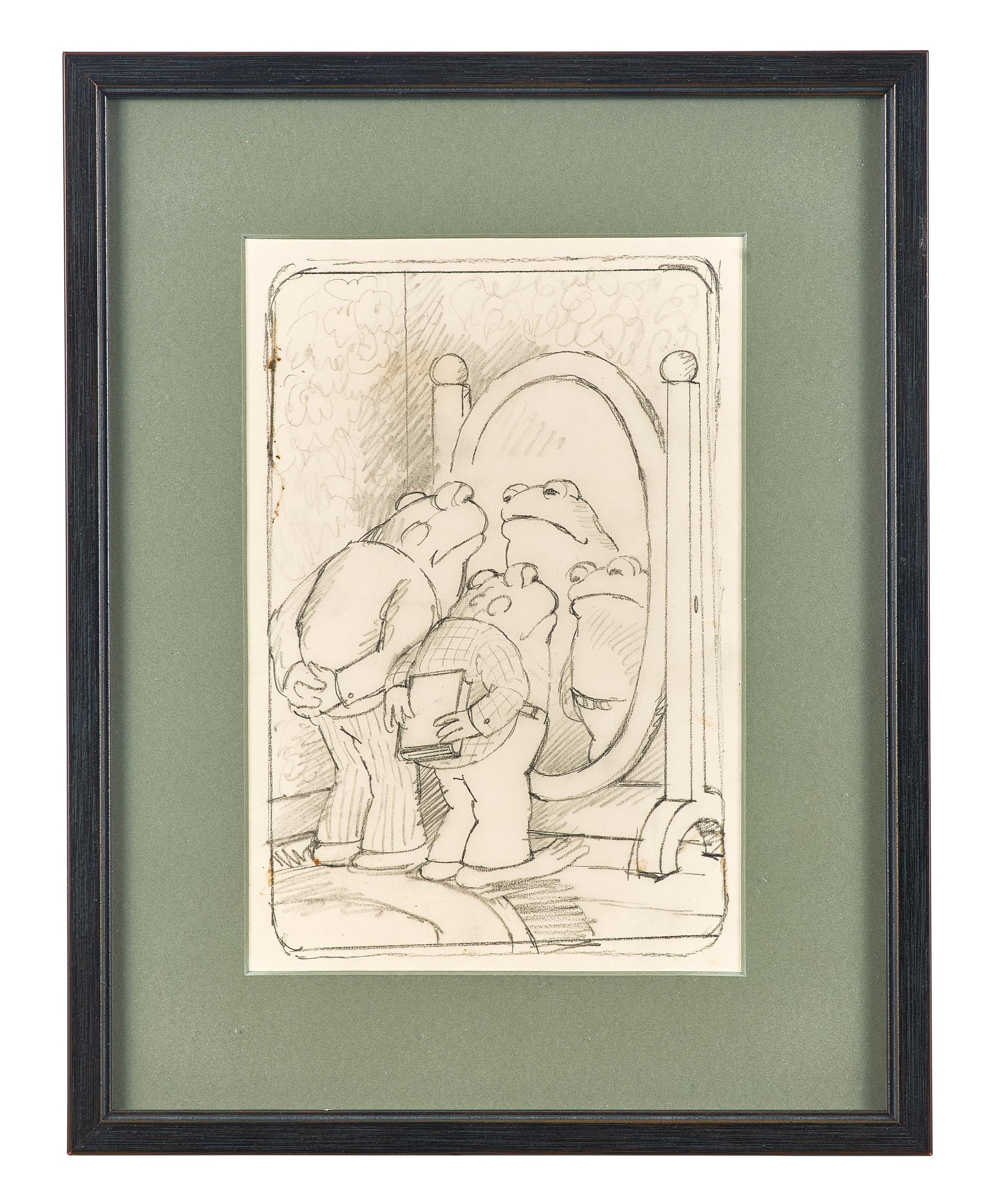 Study for 'We look brave' said Frog. 'Yes but are we?' asked Toad