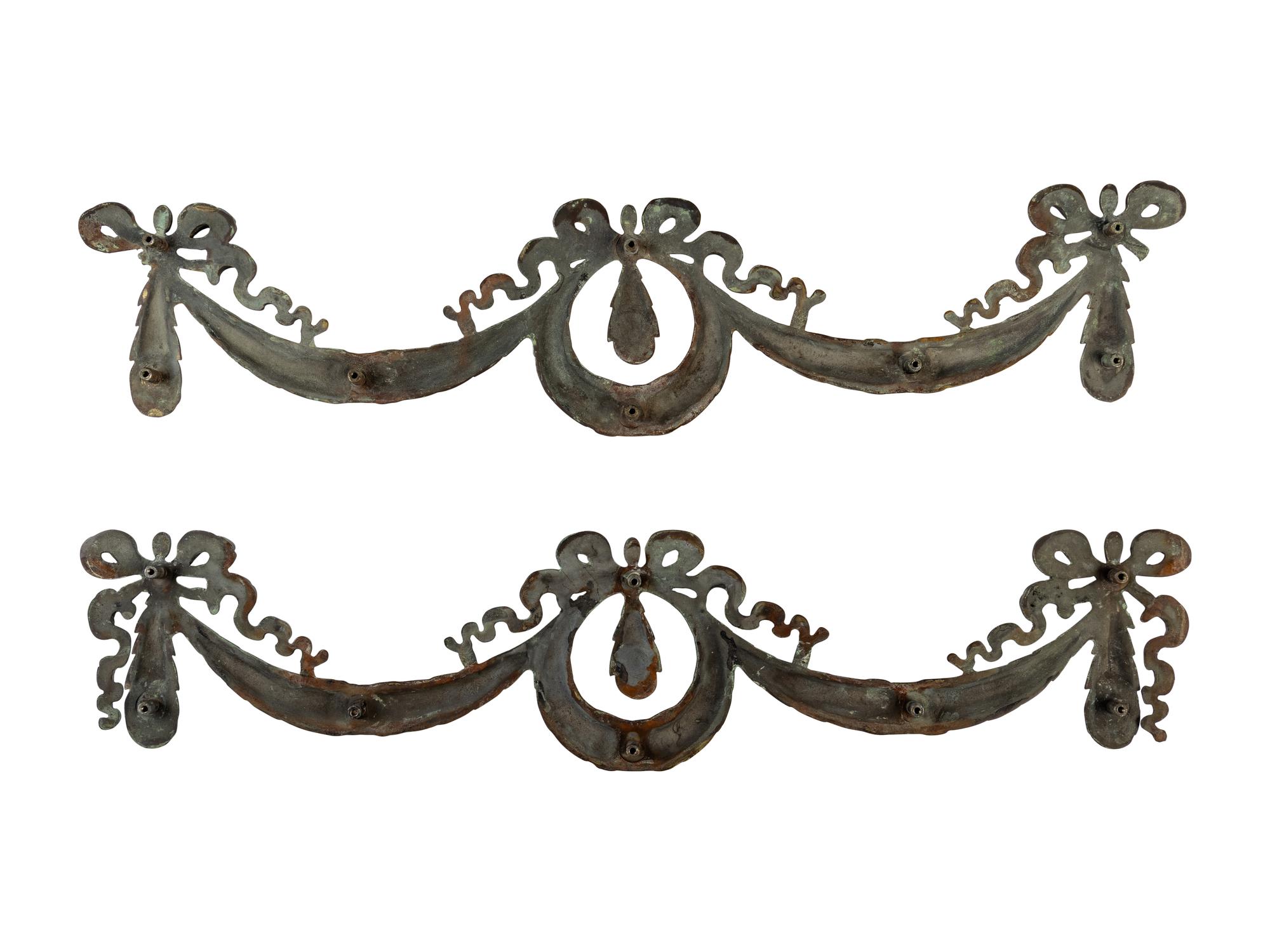 A Pair of French Bronze Garland Appliqués