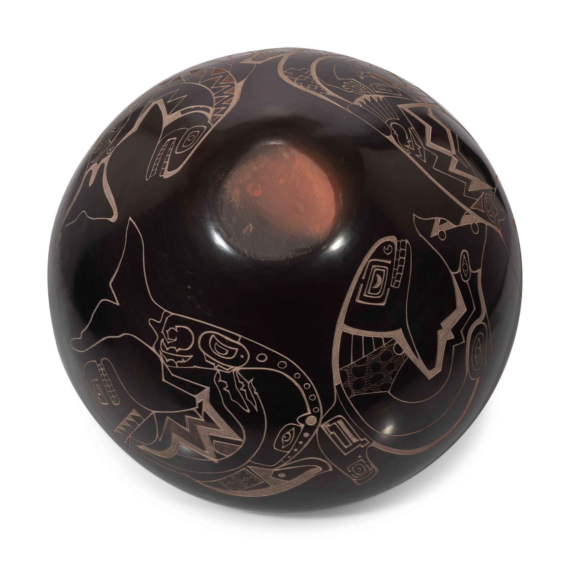 Pottery Jar, with Northwest Coast Design Elements