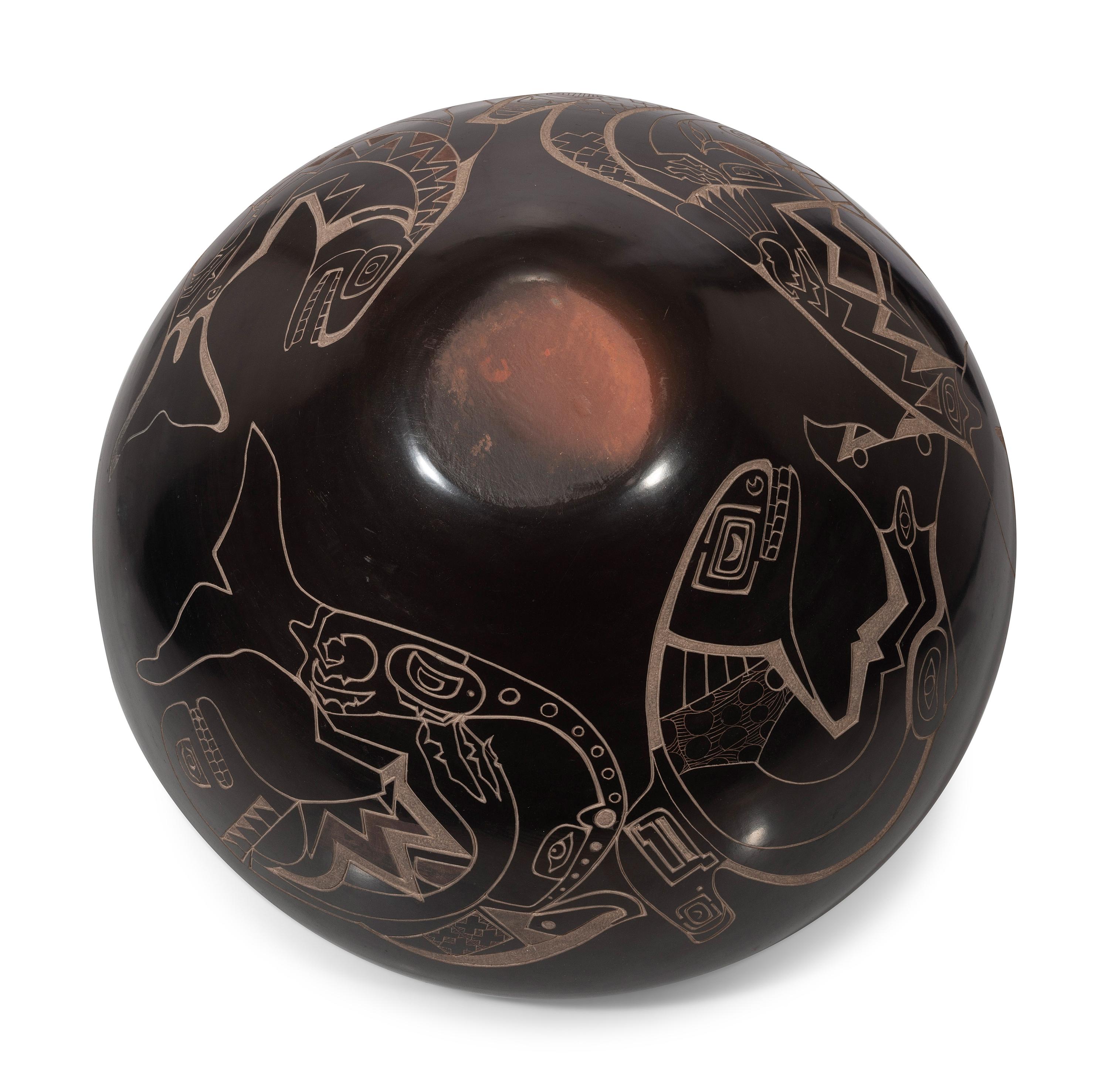 Pottery Jar, with Northwest Coast Design Elements