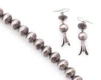 Navajo Mercury Dime Necklace, and Squash Blossom Hook Earrings