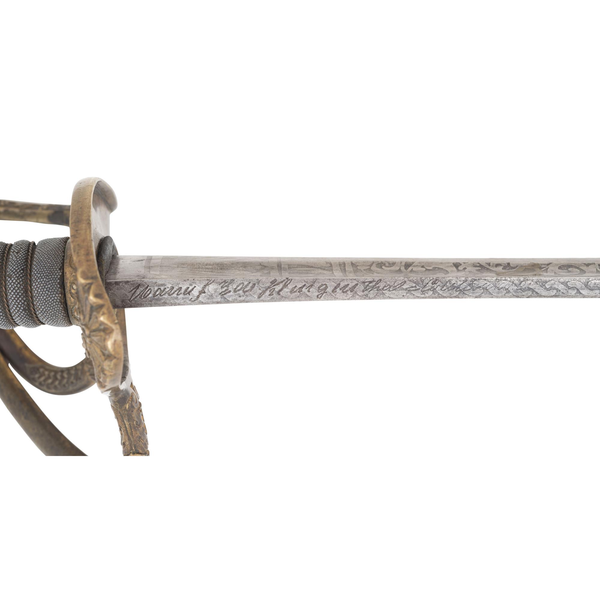 Klingenthal Model 1840/60 Cavalry Officers Saber Inscribed to Major (Col) Daniel Chaplin 2nd Maine Infantry