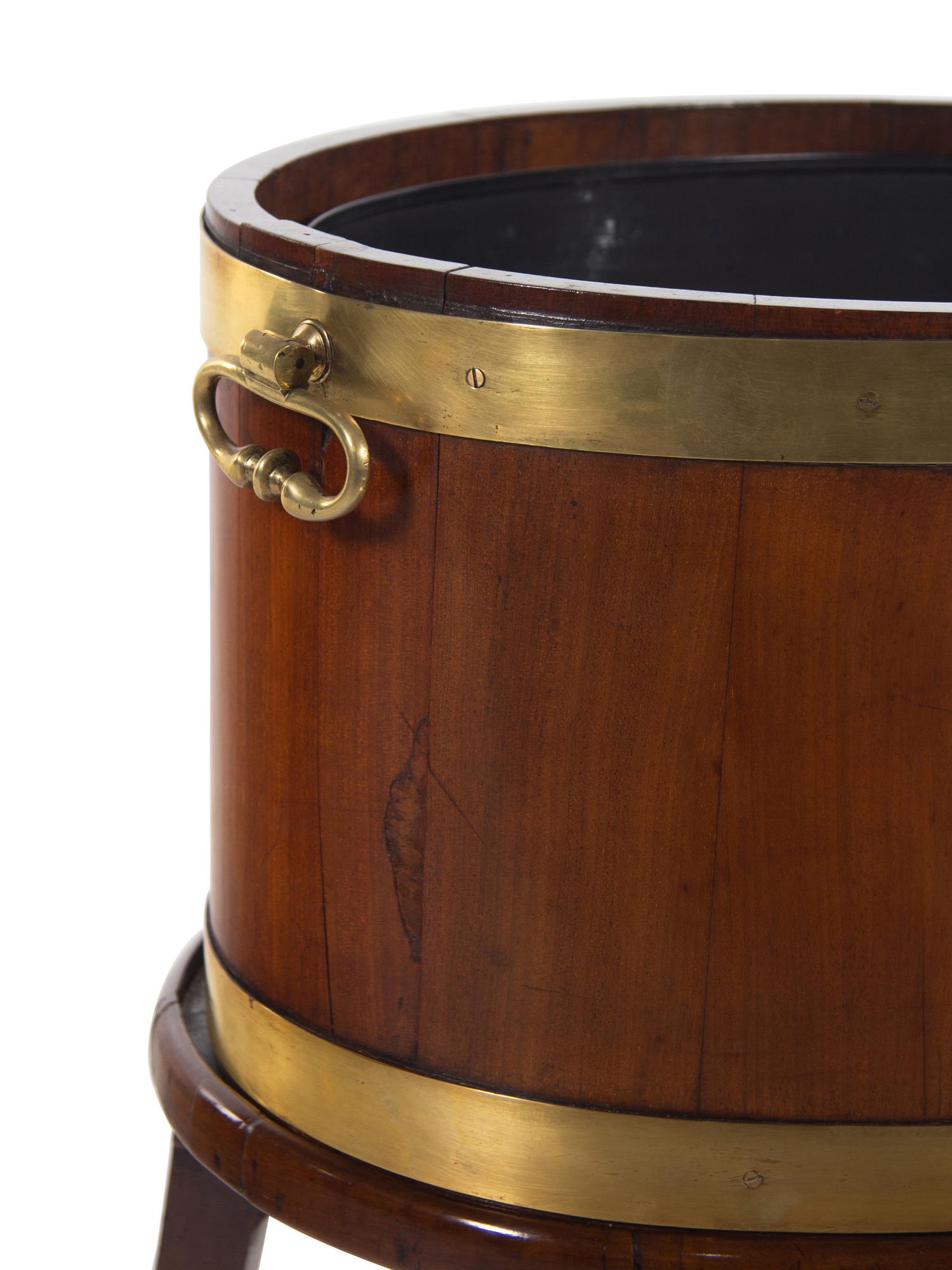 A George III Brass Banded Mahogany Cellarette