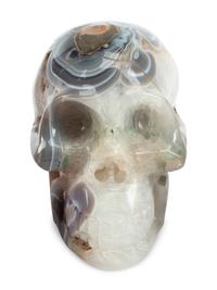 A Set of Three Carved Semi-Precious Stone Skulls
