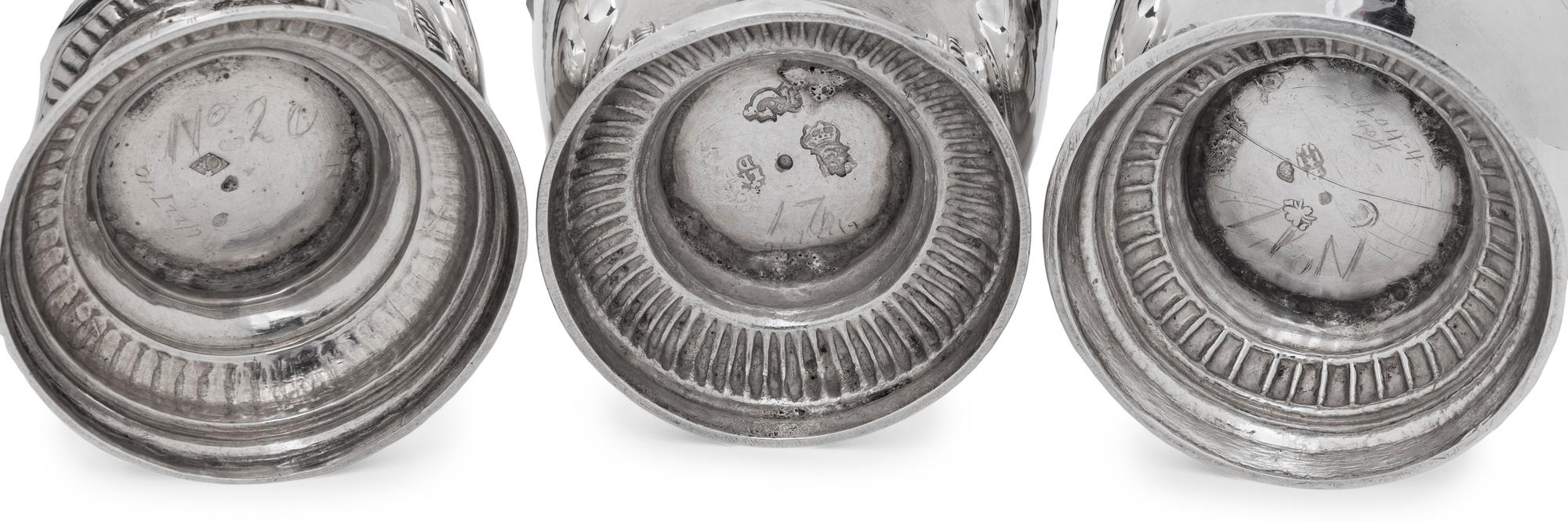 Three French Ancien Régime Silver Beakers