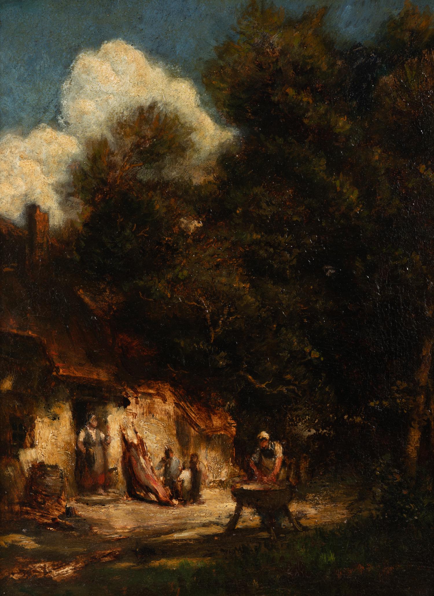 Villageois devant leur ferme , c. 1835