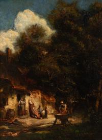 Villageois devant leur ferme , c. 1835