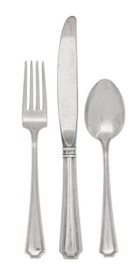 An American Silver Partial Flatware Service, Gorham Mfg. Co., Providence, RI, Fairfax pattern, comprising: 11 luncheon knives 8 luncheo