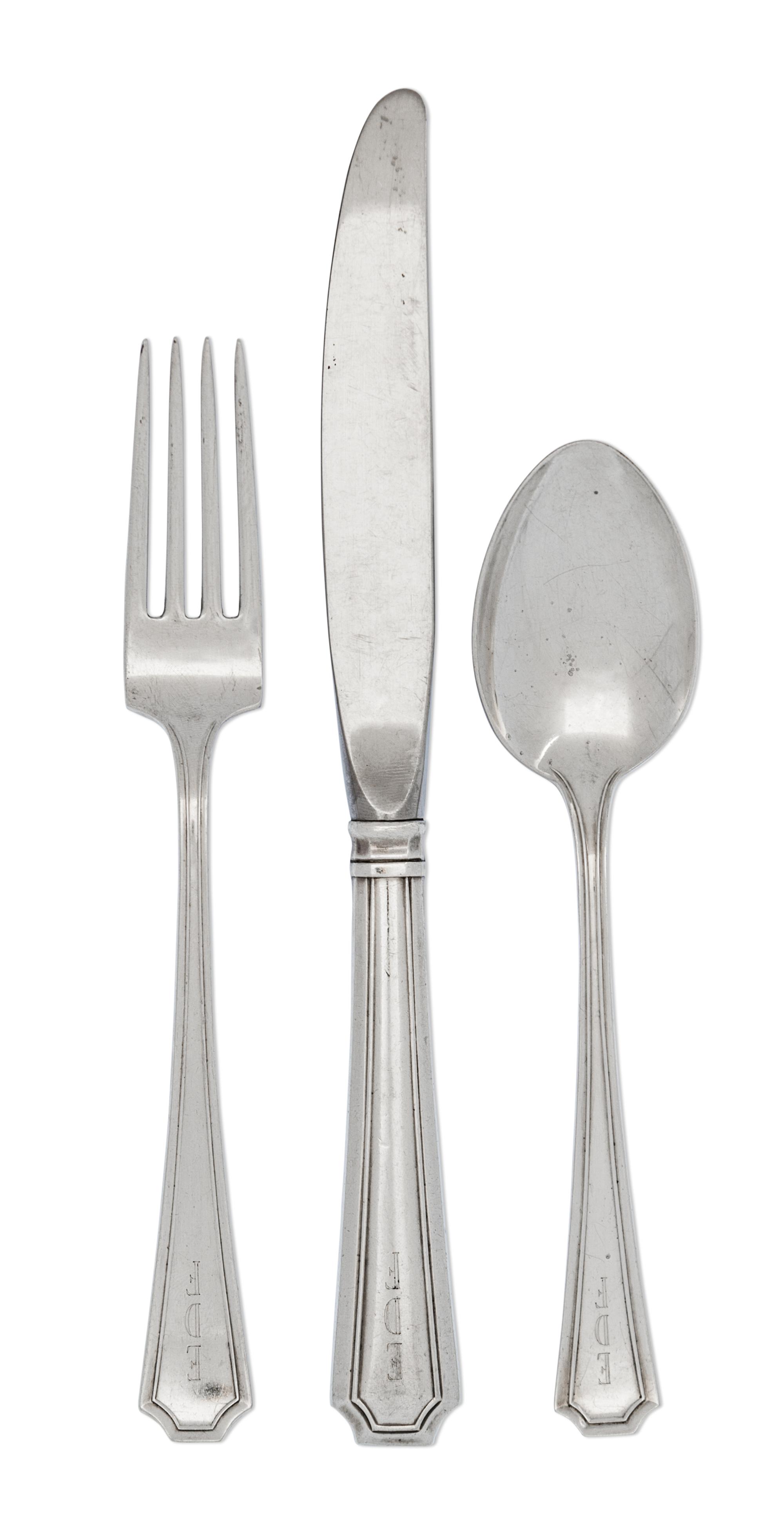 An American Silver Partial Flatware Service, Gorham Mfg. Co., Providence, RI, Fairfax pattern, comprising: 11 luncheon knives 8 luncheo