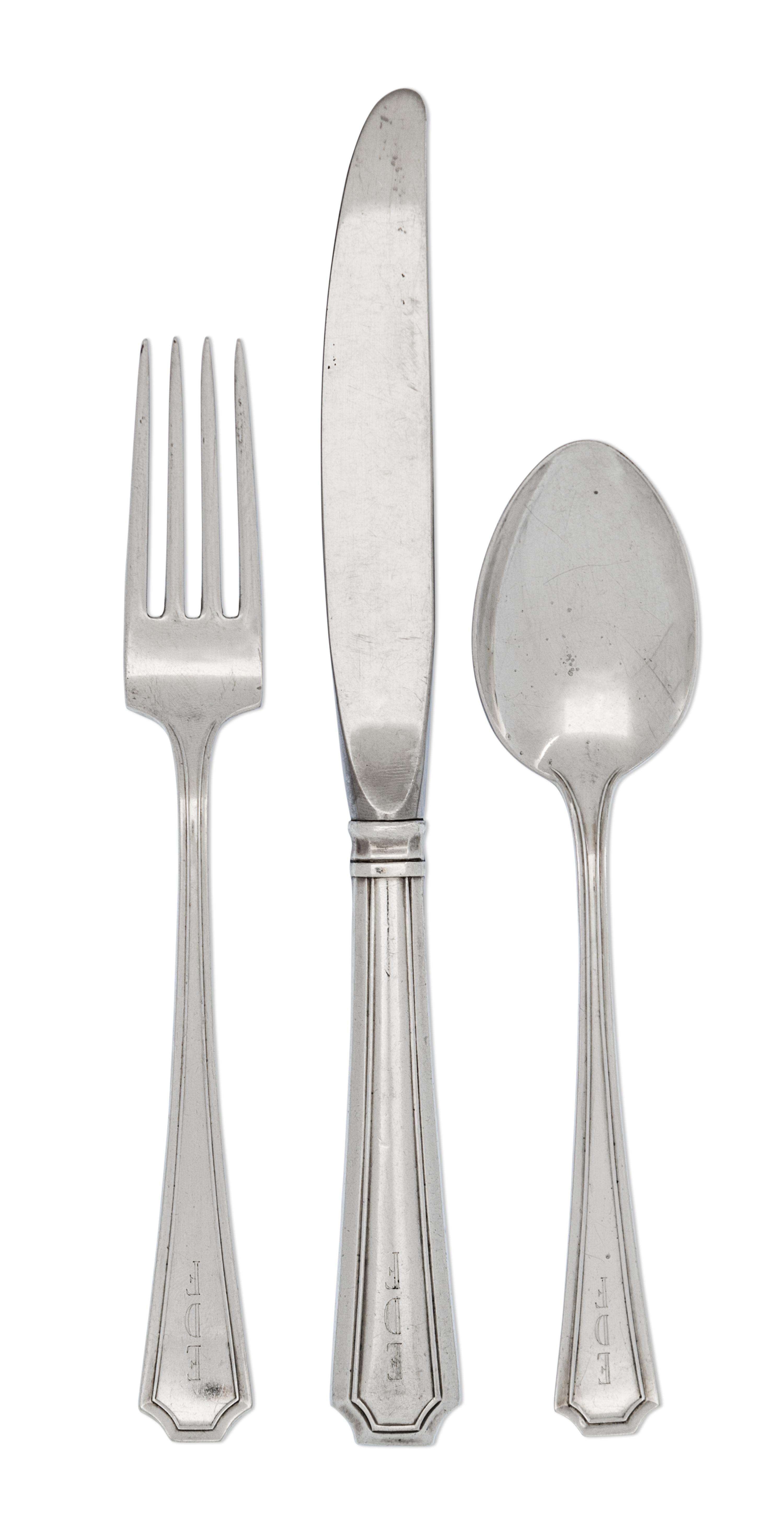 An American Silver Partial Flatware Service, Gorham Mfg. Co., Providence, RI, Fairfax pattern, comprising: 11 luncheon knives 8 luncheo