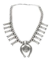 Navajo Silver Squash Blossom, Herbert Taylor (1951-1996) Length 22 inches