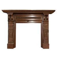 A Heavily Carved Oak Half Mantel 72" W x 12.5" D x 56" H — England, Circa 1880