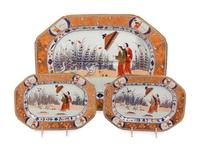 A Set of Three Spode New Stone Graduated Trays