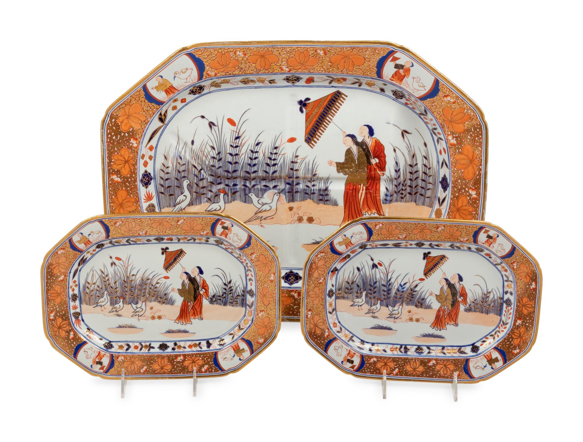 A Set of Three Spode New Stone Graduated Trays