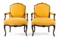 A Pair of Louis XV Beechwood Fauteuils Height 35 1/2 inches. — 18TH CENTURY