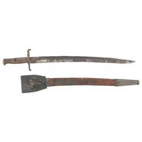 Confederate Saber Bayonet & Scabbard Attributed to Leech & Rigdon with Cook & Brother Style Hilt