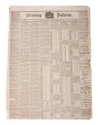 [CALIFORNIA -- CIVIL WAR]. Evening Bulletin. San Francisco, CA. 120+ issues, 1856 & 1863.