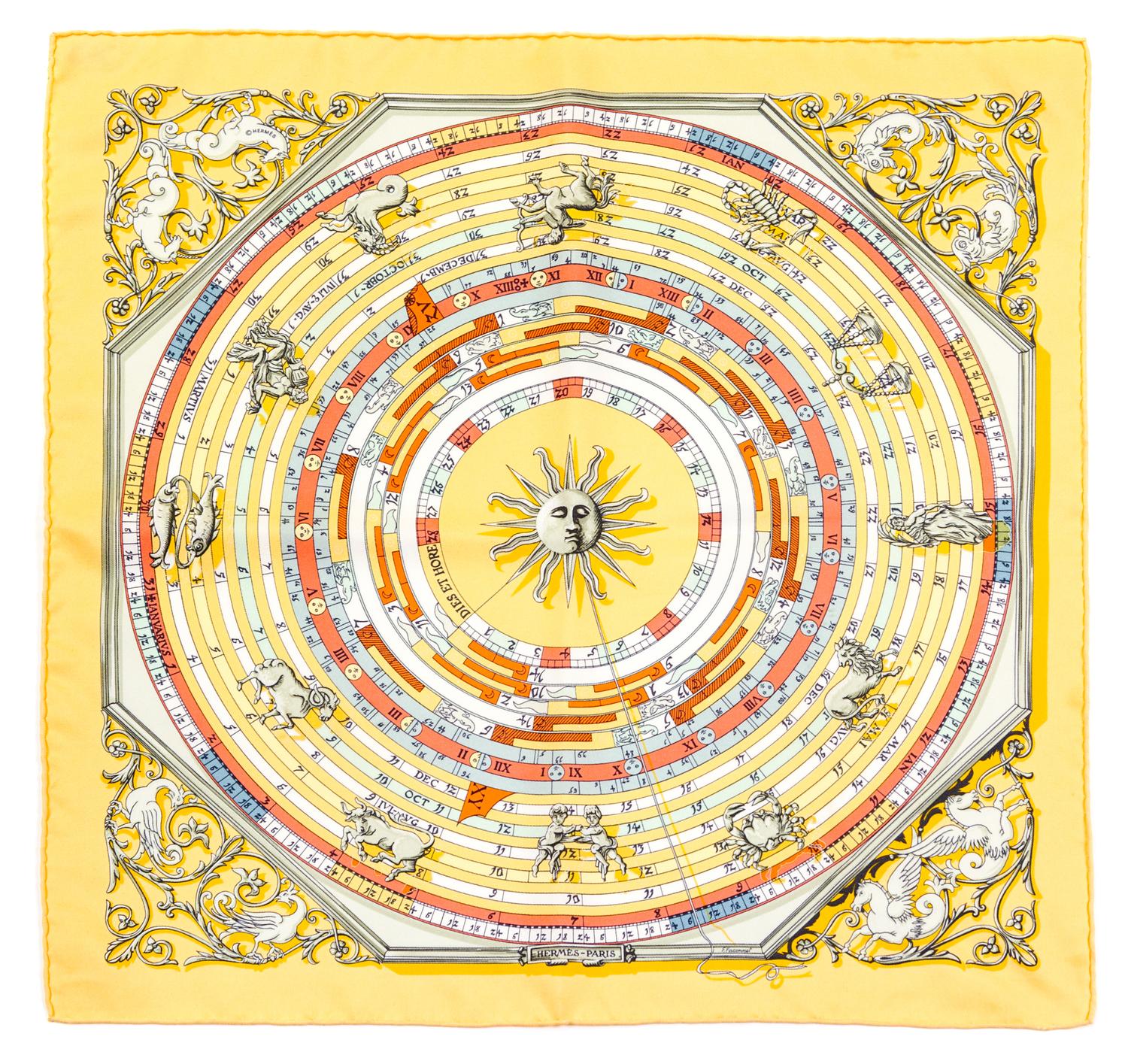 A Group of Hermes Silk Pocket Squares, 16" x 16".