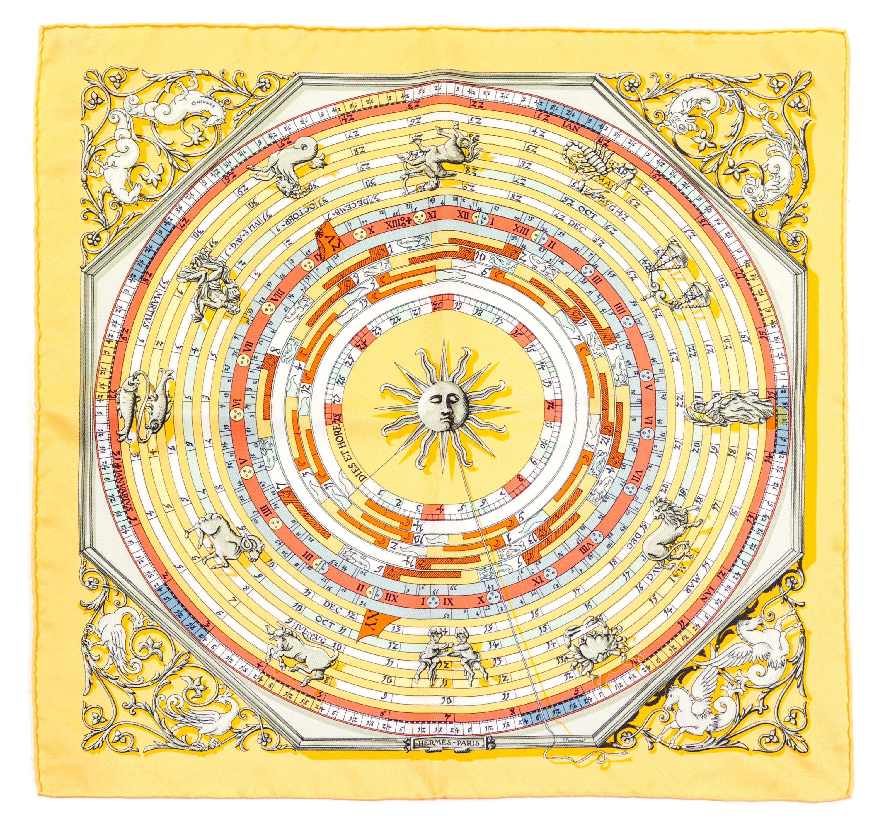 A Group of Hermes Silk Pocket Squares, 16" x 16".