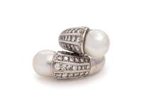 Tambetti, Cultured Pearl and Diamond Ring