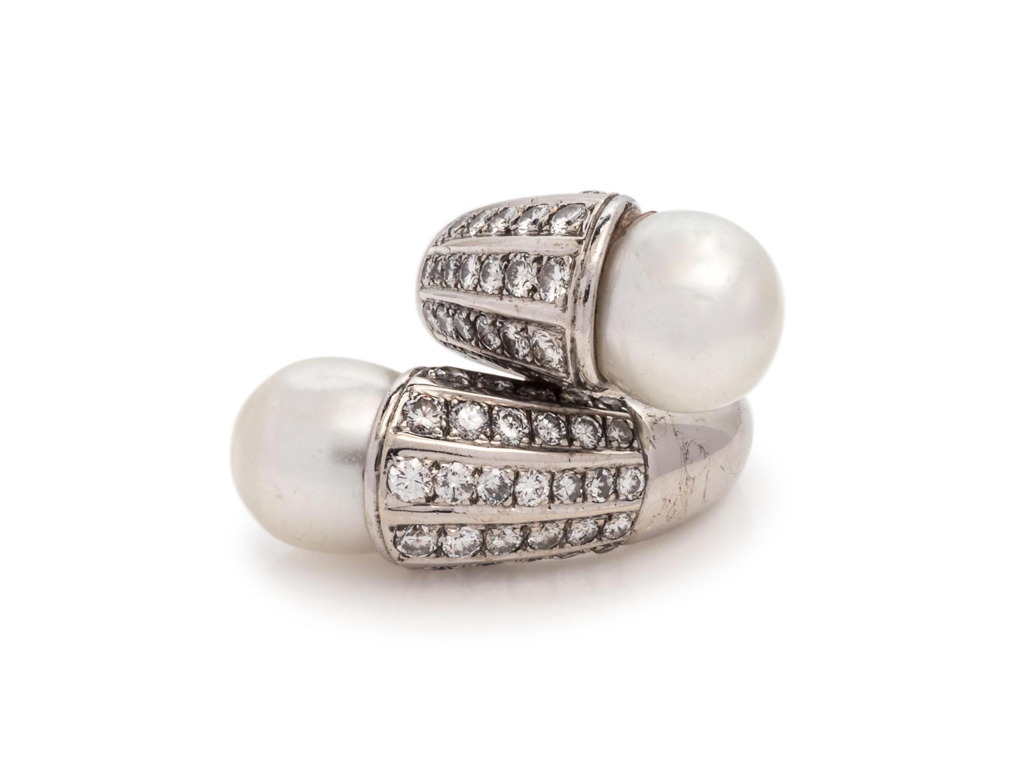 Tambetti, Cultured Pearl and Diamond Ring