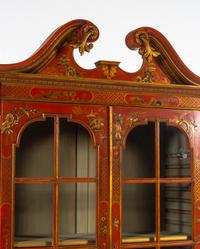 A George III Style Chinoiserie-Painted Breakfront Bookcase