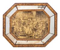 A Continental Reverse Painting on Glass
