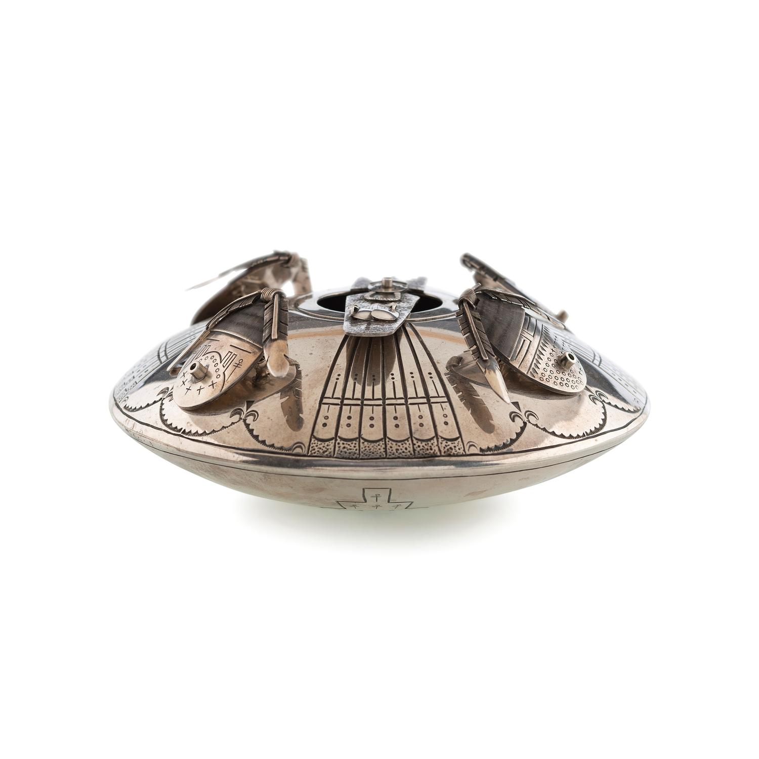 Sterling Silver Bowl, with Removable Katsina Brooches