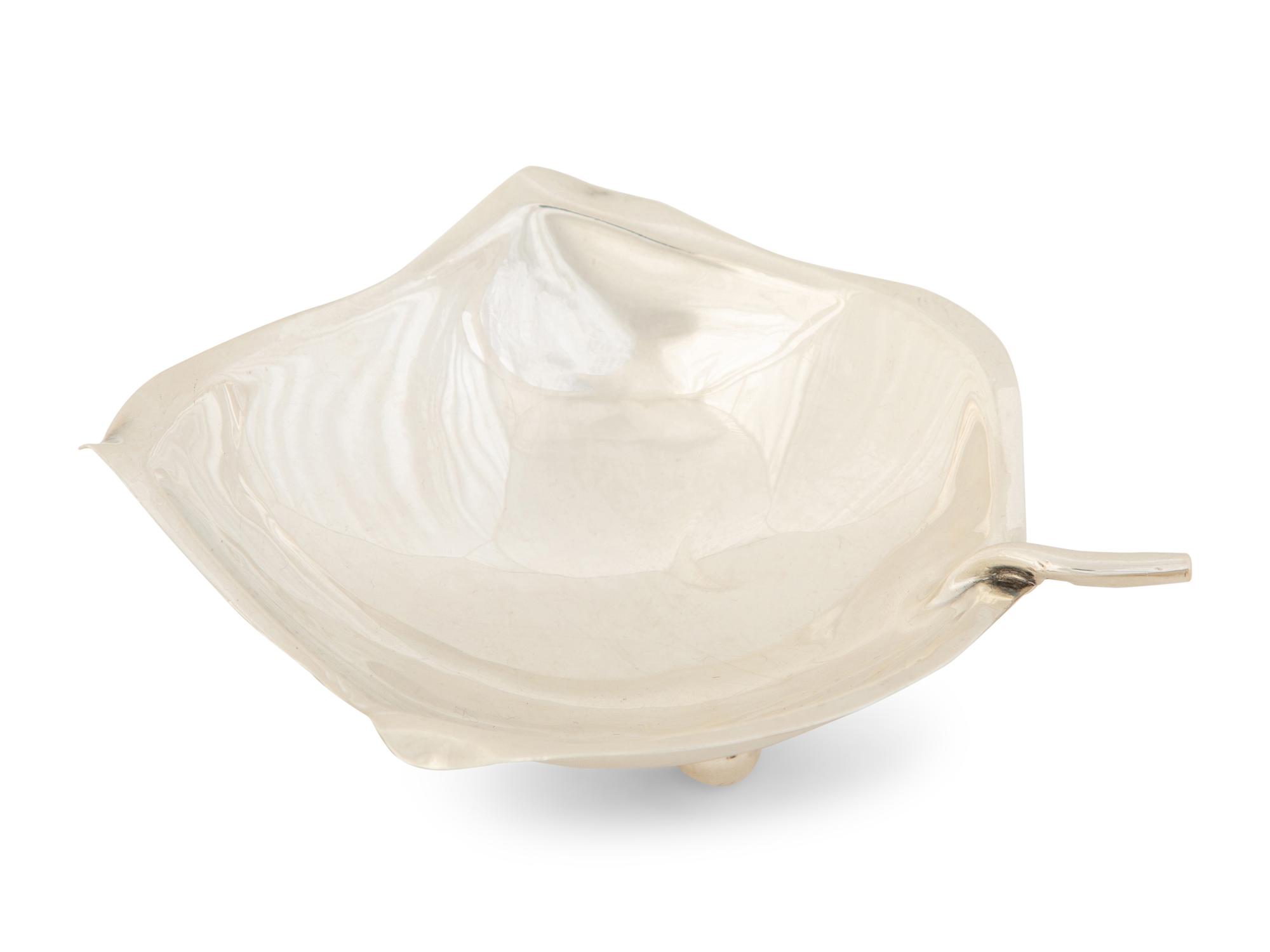 A Group of Four American Silver Leaf-form Dishes — 20TH CENTURY