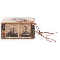 Private John A. Irvin, Company H, 64th Ohio Volunteer Infantry, hardtack inscribed at Camp Bardstown, KY, January 1862, and quarter plate ambrotype.