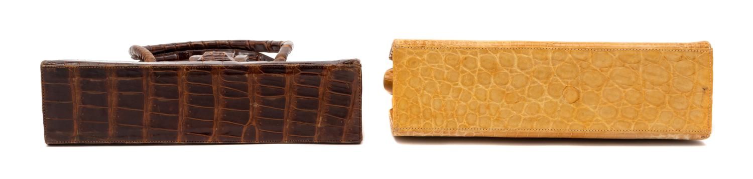 Two Vintage Crocodile Leather Handbags, 1960-80s