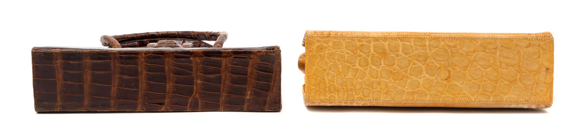 Two Vintage Crocodile Leather Handbags, 1960-80s
