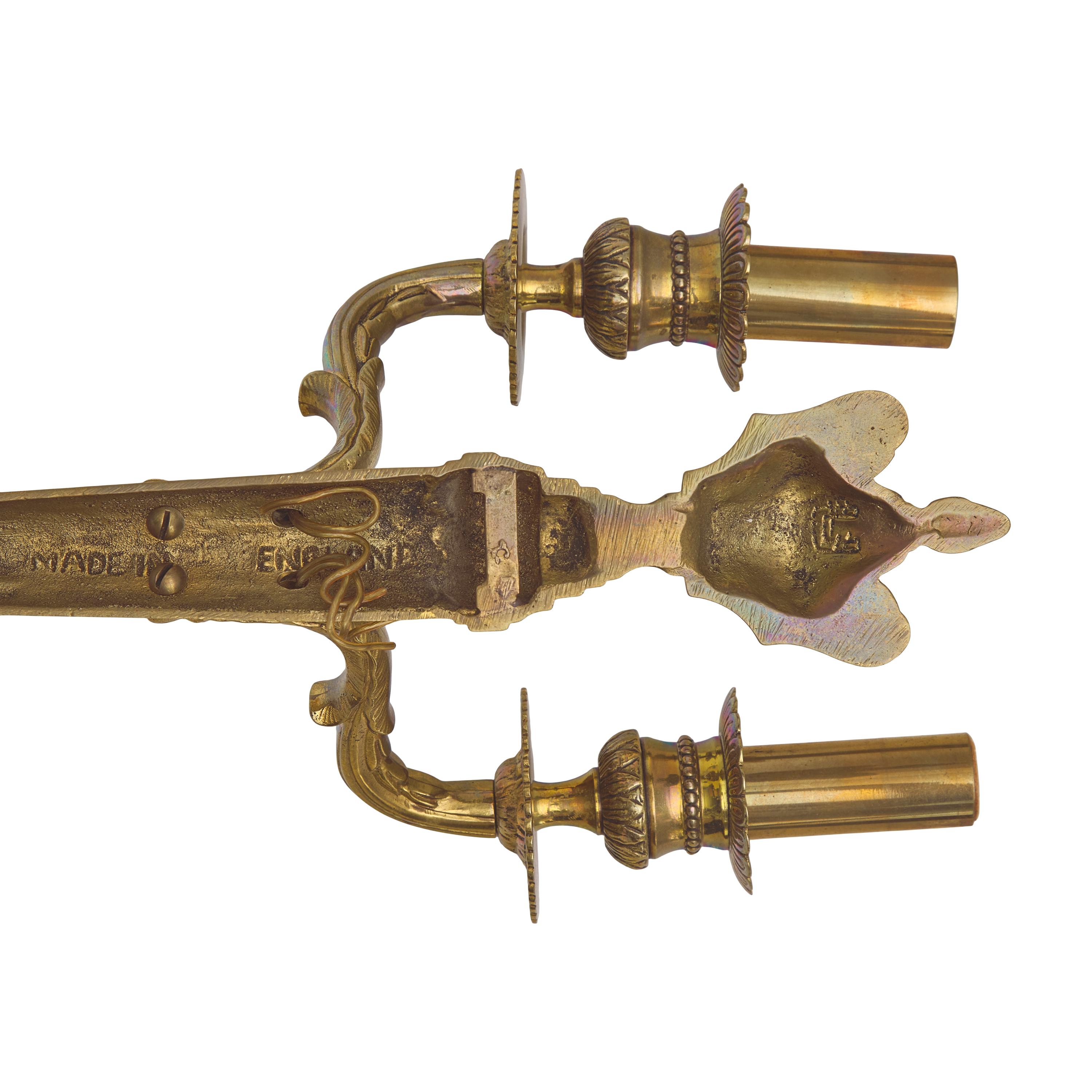 A Pair of Louis XVI Style Brass Wall Sconces