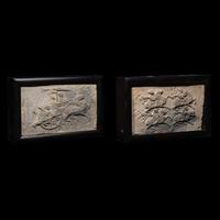 Two Chinese Han Style Carved Pottery ‘Figural’ Tomb Tiles 人物圖畫像磚兩件