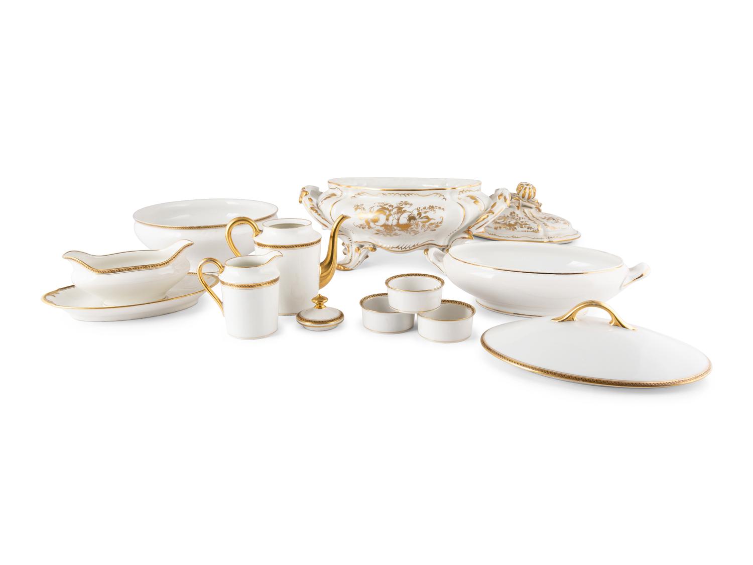 A Limoges Gilt Porcelain Dinner Service